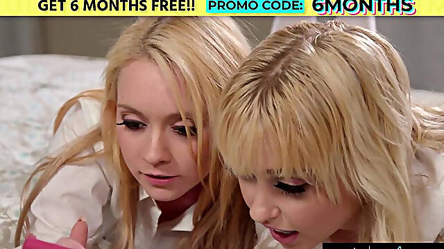 Girlsway - Curious Skinny Blondes Chloe Cherry & Athena Rayne Explore Lesbian Porn Site After Class