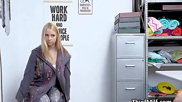 Busty blonde milf gets on her knees at the office porn