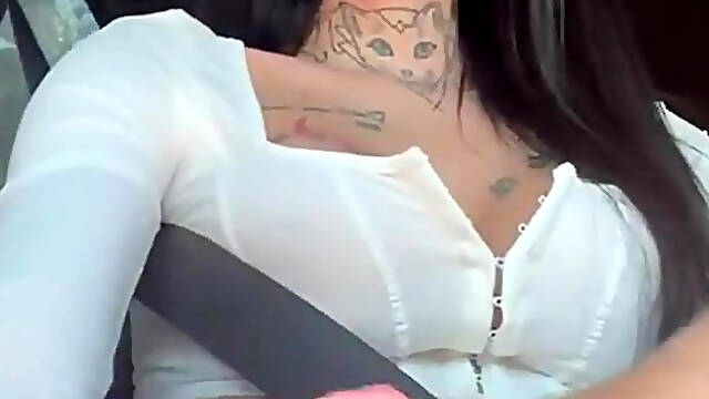Bf Jerking Off Trans Girlfriend In The Car -