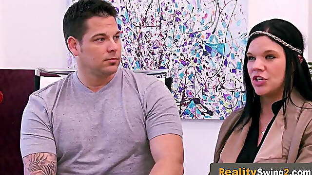 The red room gets crowded with horny swingers fucking each other in the massive