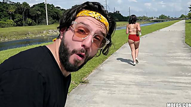 Phat ass babe enjoys random guy fucking her merciless