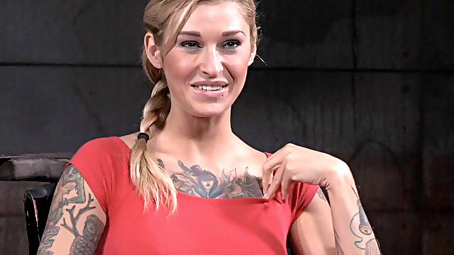 Bound Kleio Valentien gets roughly fucked by two dominant guys