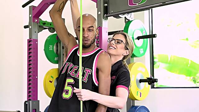 Cory Chase gets her pussy pounded by John Long after a gym session