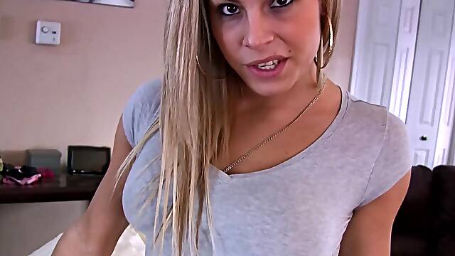Pornstar MILF Sarah flaunts her massive knockers in POV action
