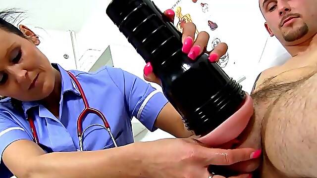 This nurse wants to catch his spunk and analyse it