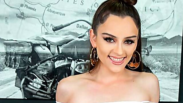 Good-looking babe Lily Glee rammed in the doggy style pose