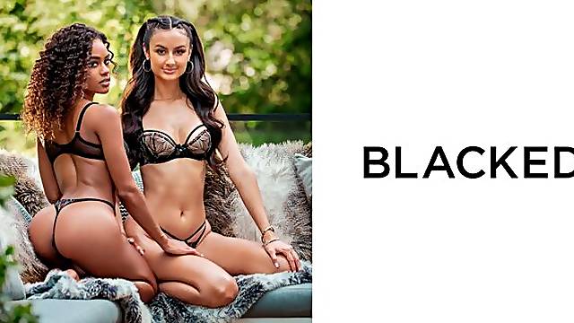 Playful ladies Eliza Ibarra and Scarlit Scandal share a big black penis