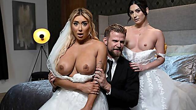 Megan Mistakes and Cyber Doll are fucking with a big loaded dick