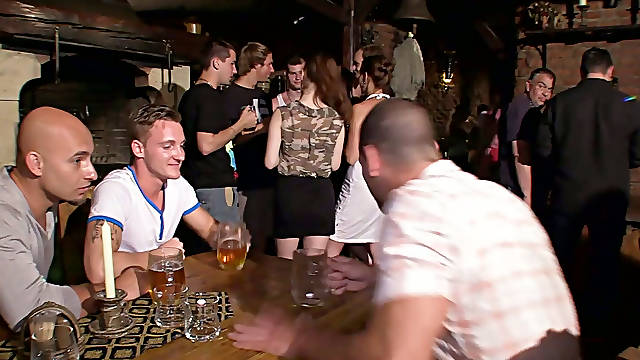 Super hot Anita Bellini got her wet and tigh pussy fucked in the pub