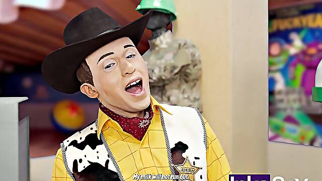 Busty Jesie Skinny Fucks Woodick Hiding from Andy in Toy Story Parody