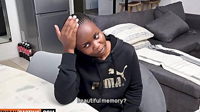 Her Boyfriend Believes Shes Studying While This Big Tits Ebony Slams Her Thick Shemale Cock on His C