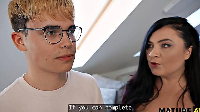 Hairy MILF Seduces Young Handyman in Hardcore Fuck