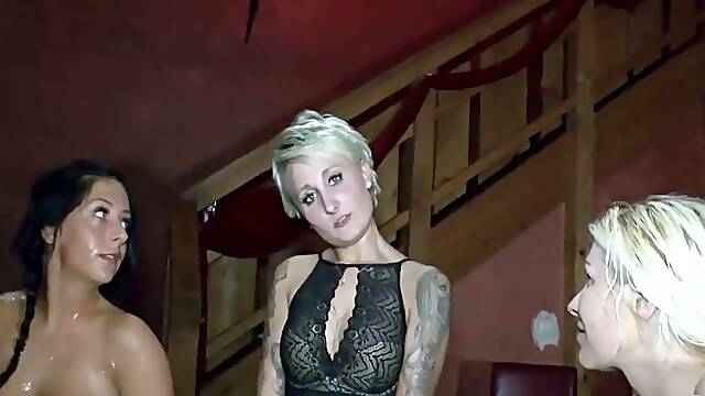 German Big Cock Bukkake Creampie Gangbang on Curvy Bella and Milf Sunny
