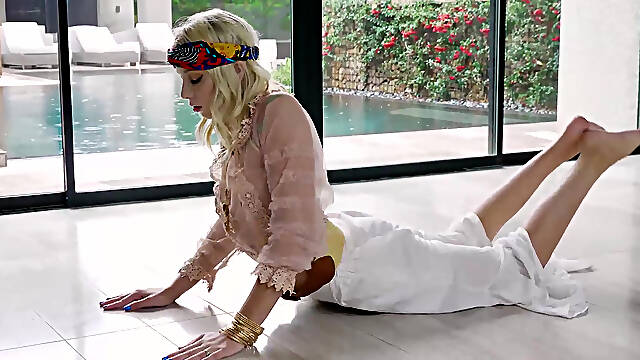 Blonde Chanel Gray with small tits has sex and gets a creampie