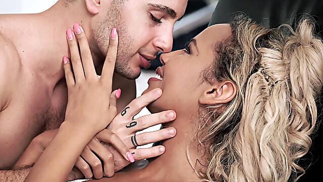 Alluring beauty Romy Indy enjoys an intimate moment with her lover