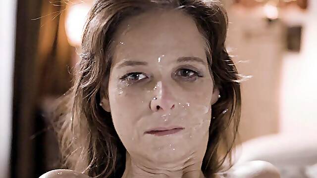 Syren De Mer gets double penetrated and facialed