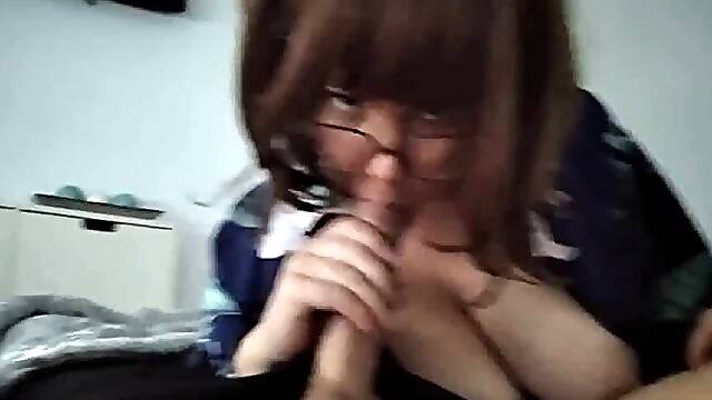Japanese MILF Sucks Cuckold's Cock, Gets Massaged and Fucked