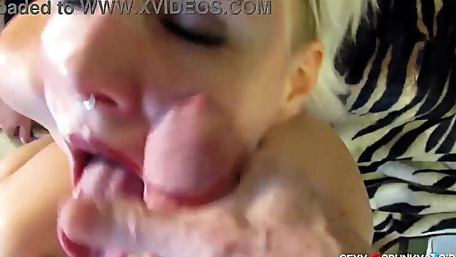 Mature MILF facials multiple cumshots