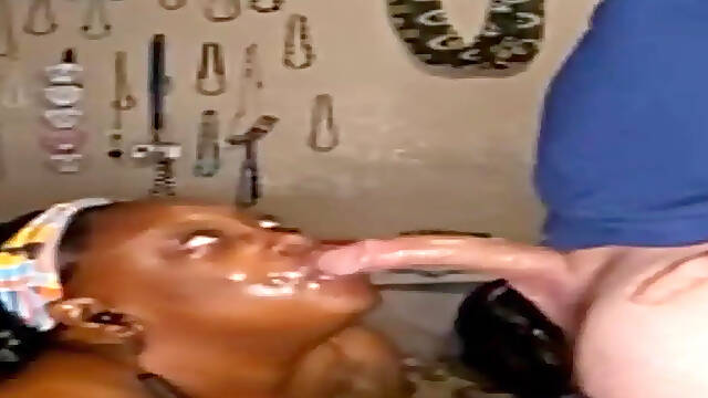 Mature MILF sucks big Mexican cock deepthroat and gets facial