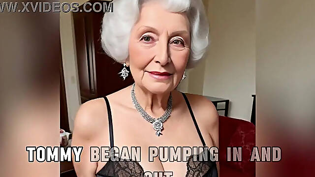 Step Granny takes big black cock and double penetration