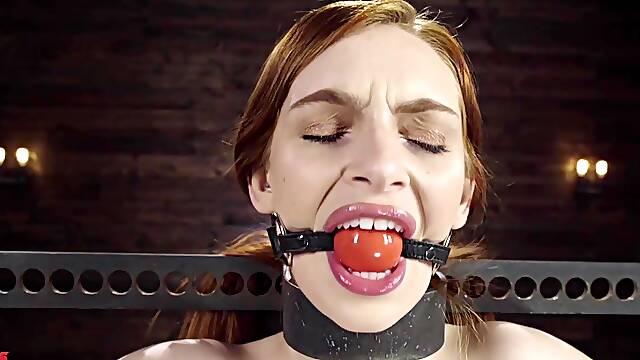 Slave restrained in steel and punished