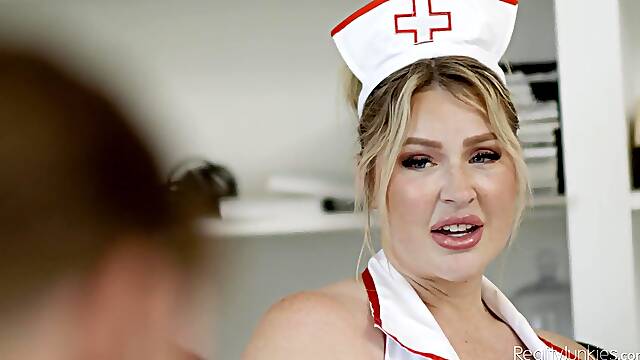Slutty Nurses Cosplay Hardcore Scene with Busty Blonde Nurse in Uniform - Check Up with Nathan Bronson, Jenna Starr