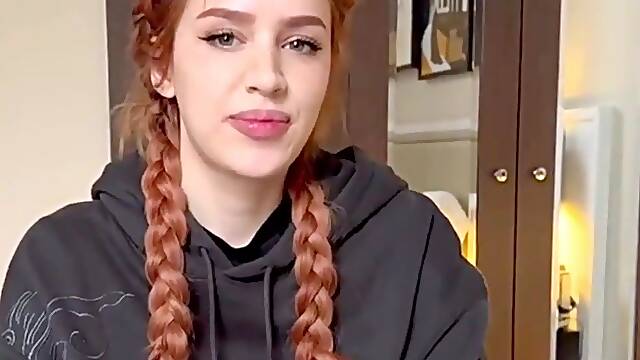 Pigtailed Redhead Cutie Gets Creampied - Pov couple hardcore