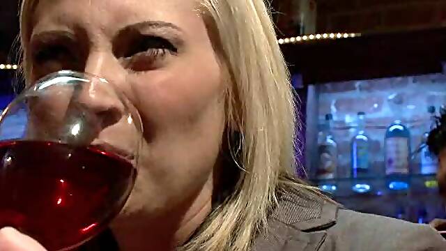 Blonde babe Dating her boss Gets Gangbanged at Bar