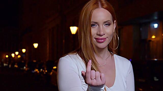 Redheaded Kiara Lord seduces studly Alberto in a skimpy skirt