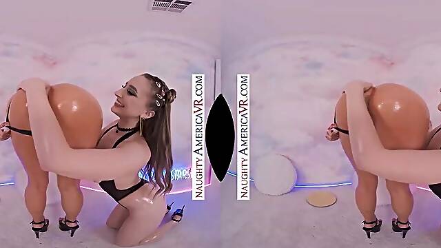 Sexy and sexually excited pornstars oil up their curves and get to work on your large ramrod!