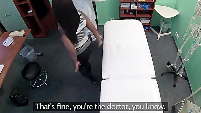 Fake Hospital - Nerdy Large Tit Angel Gets a Physical From Her Top to Her Constricted Snatch
