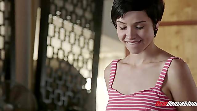 Cadey Mercury is a pretty brunette hair who loves to get new cum all over her face