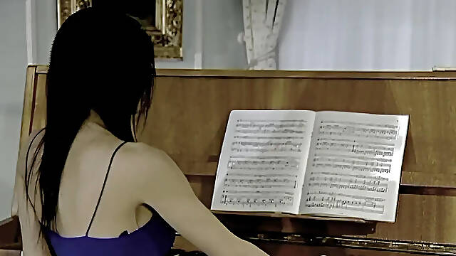 Whilst the Student Plays the Piano, the Music Teacher Bangs His Ally on the Daybed