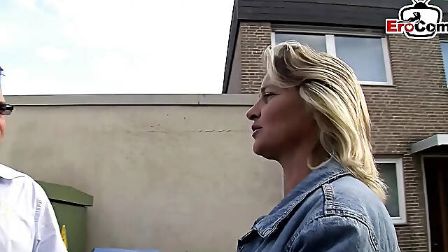 German housewife approached on the street for sex