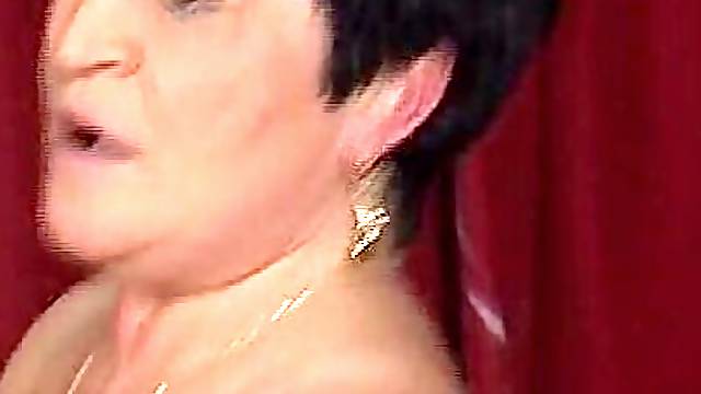 OMG! Breasty grandma screws in the house of prostitution