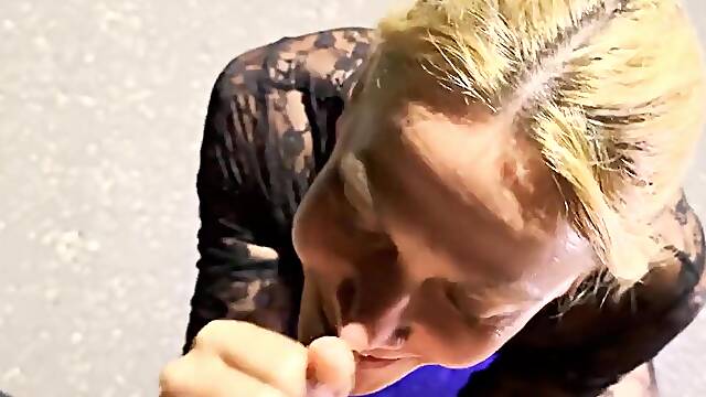 Cute Blond Street Floozy Lets Each Aperture Get Banged on the Street