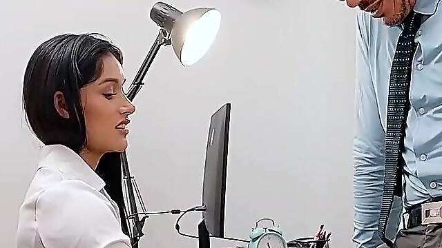 A sexy Latin chick with a Consummate Booty likes getting banged in the Office