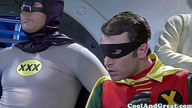Tori black drilled in threesome by Batman and Robin