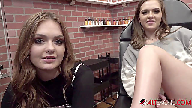 The milky twins get tats then deepthroat a big dick