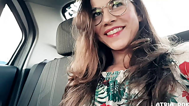uber rail while tugging My moist Pussy Behind The Driver and having a soft orgasm