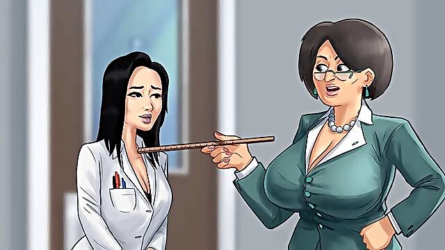 Summertime Saga: mummy Professor Walks Around The College With A wand In Her vulva-Ep73