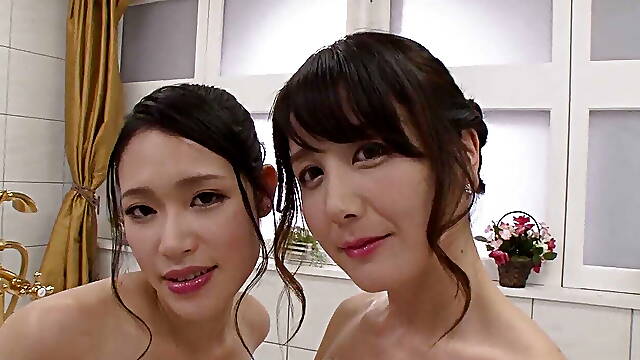 Yuna Sasaki &amp; Reina Shiraishi :: Like Butterflies: Two-Wheels Soapland In Pink Street - CARIBBEANCOM