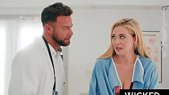 WICKED - Busty Hot Doctor Lea Lexis Babe Deepthroats &amp; Rides Dick