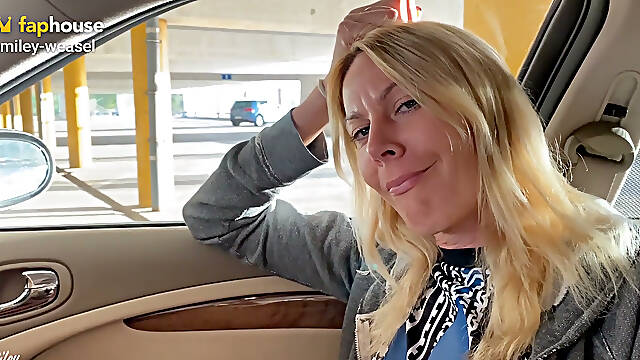 Horny Blonde MILF Slut Gets Fucked Throughout the Parking Garage