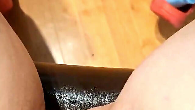 Teaaing My Big Clit with Erotic Oil