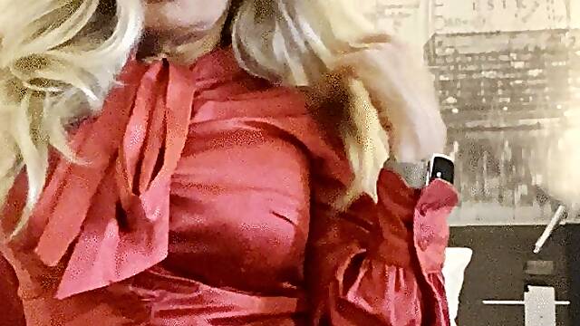 edging in satin blouse secretary office roleplay stockings
