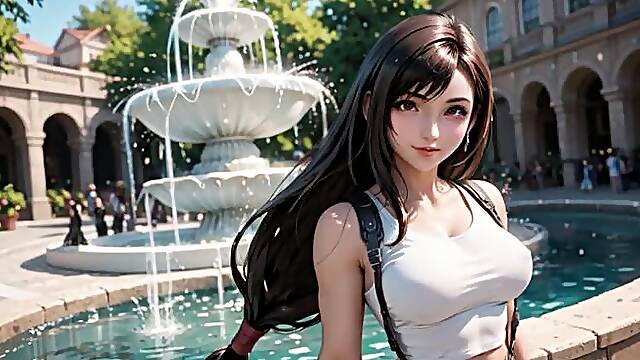 Ai anime girl tifa lockhart gangbang sex in sauna