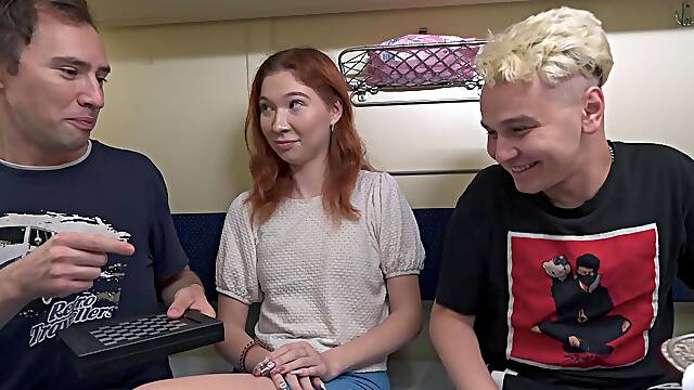 Redhead teen Mia Murkovski rides big cock in pov style
