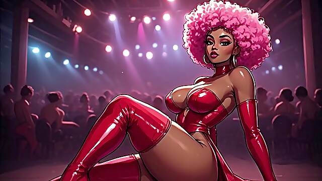 AI GENERATED THICK EBONY STRIPPERS FEATURED IN CLUB DERRIERE