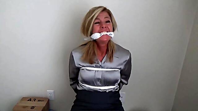 Nabbed MILF teacher: bound and gagged